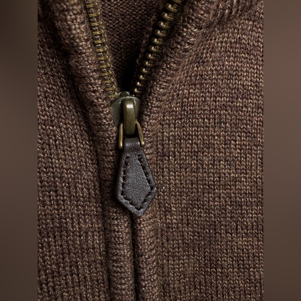 Brooks Brothers 100% Merino Wool Men’s XL 1/4 Zip Brown Classic Sweater - Picture 5 of 12